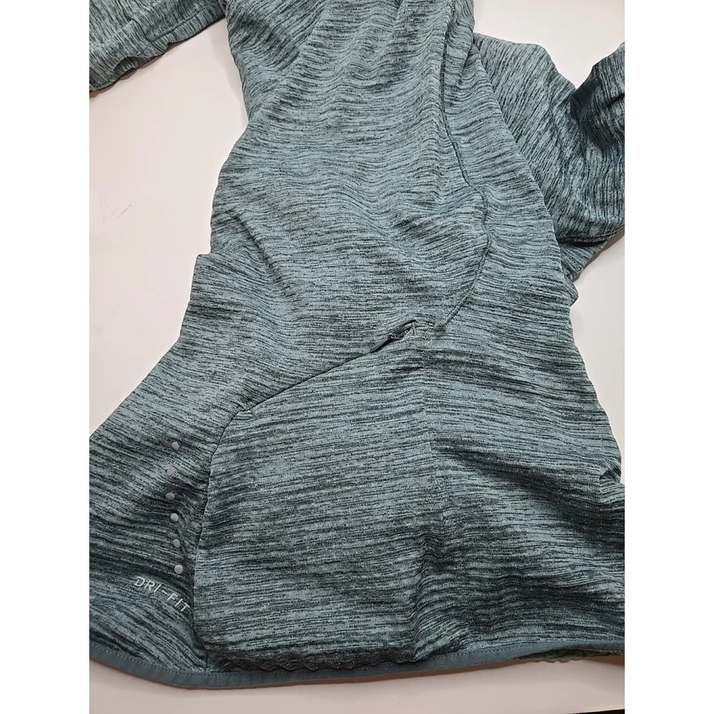 Nike Womens Blue Heathered Dri-Fit Quarter Zip Running Top Size Medium